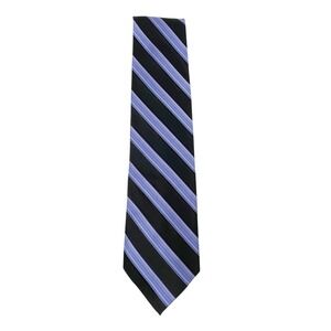 Screenplay by Michael Wong Men's Diagonal Stripe Tie 100% Silk Periwinkle Black